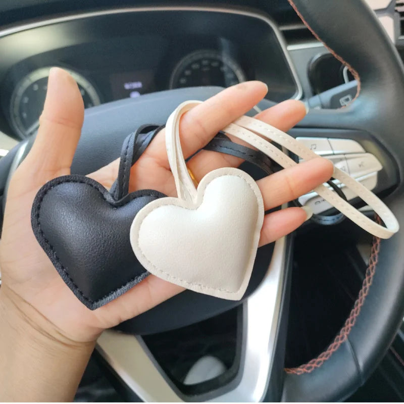 Handmade Heart Leather Bag Charm