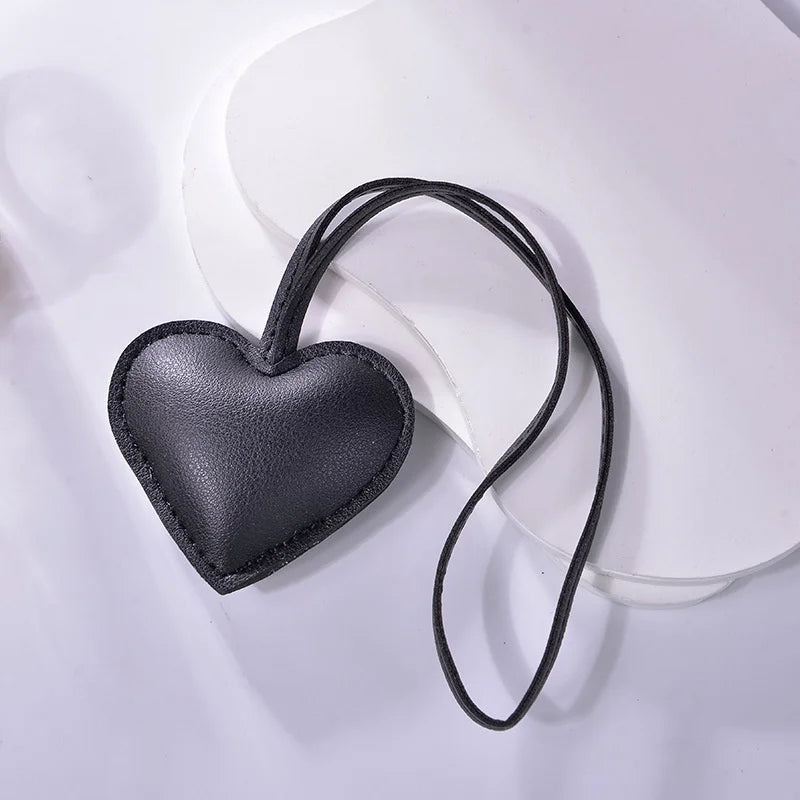 Handmade Heart Leather Bag Charm