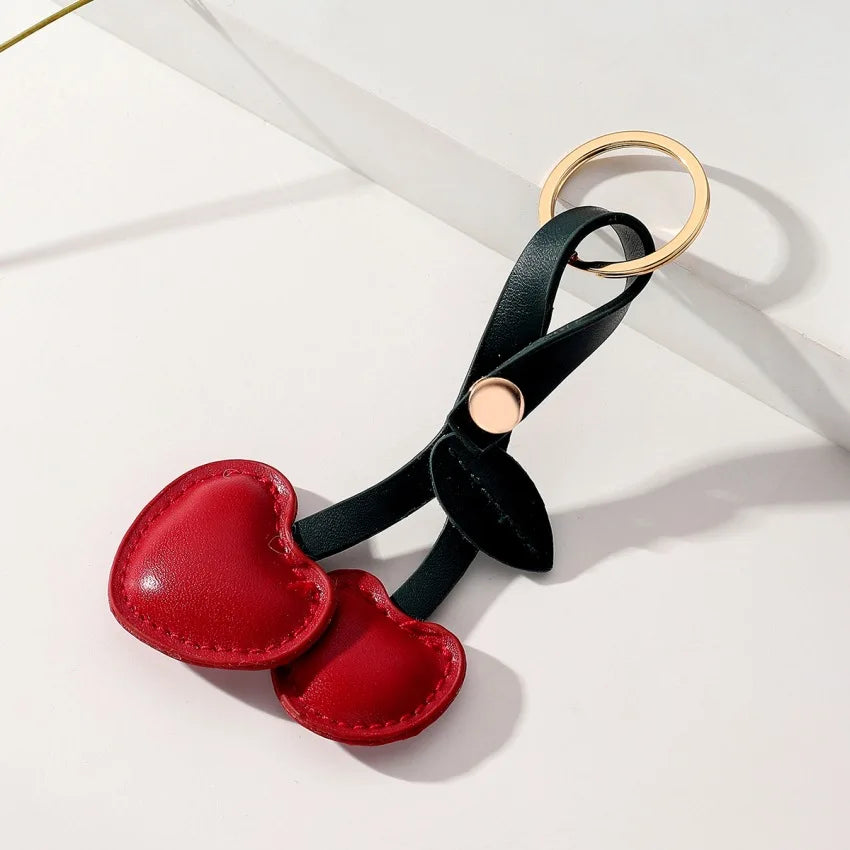 Bag Charm Cherries Leather