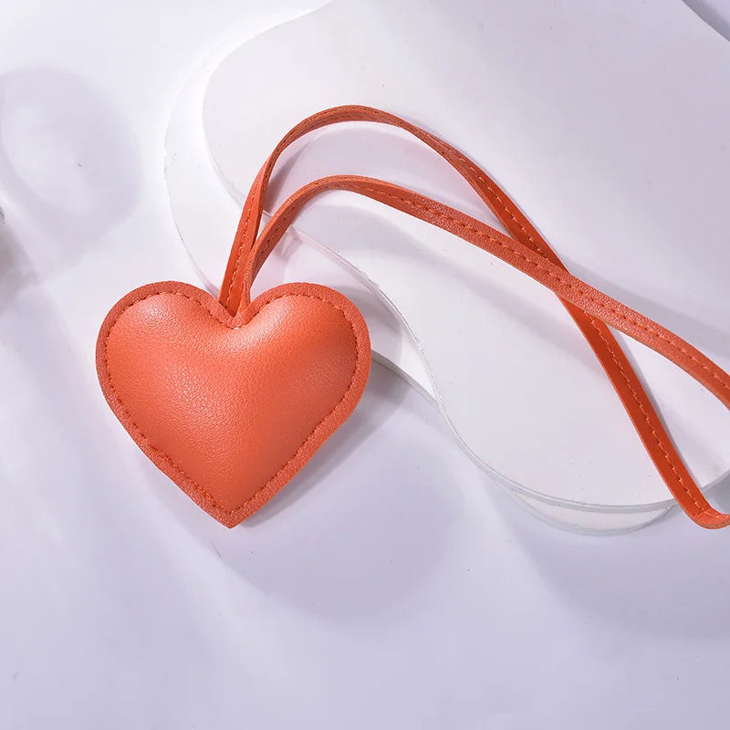 Handmade Heart Leather Bag Charm