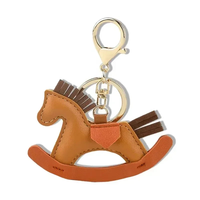 Handmade Leather Rocking Horse Bag Charm