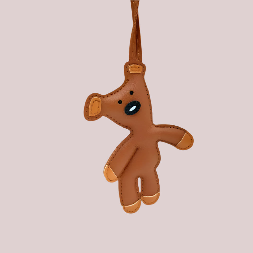 Cute Bear Leather Bag Charm