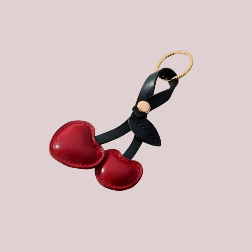 Bag Charm Cherries Leather