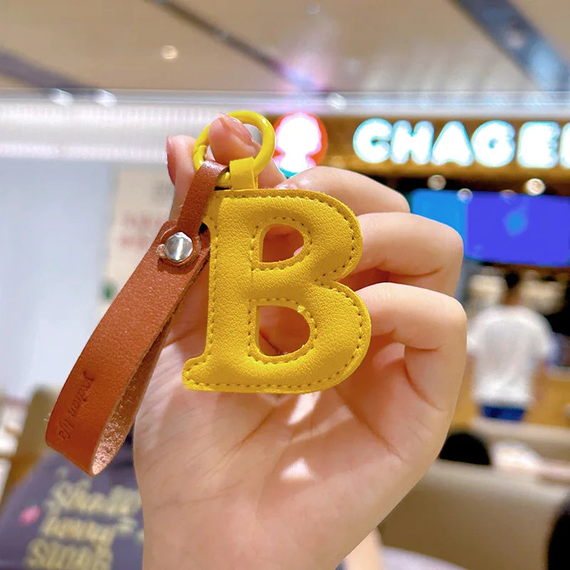 Handmade Leather Bag Charm A-Z