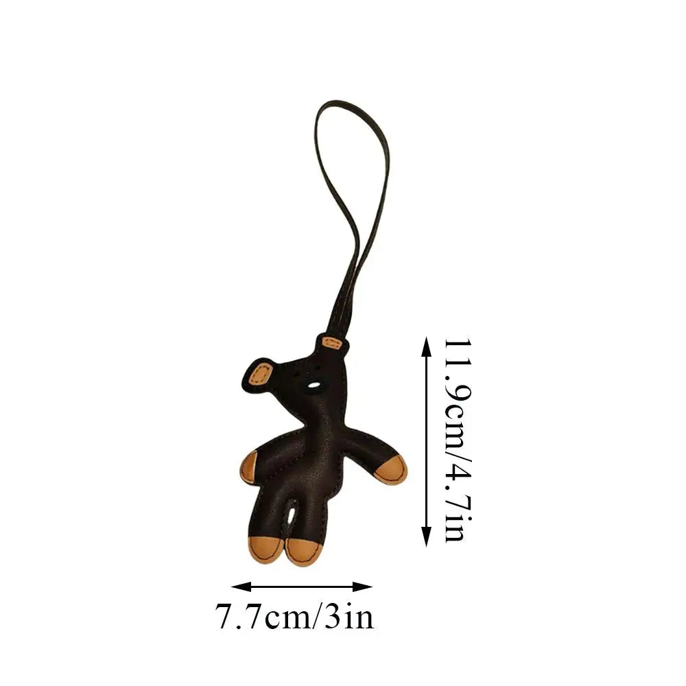 Cute Bear Leather Bag Charm