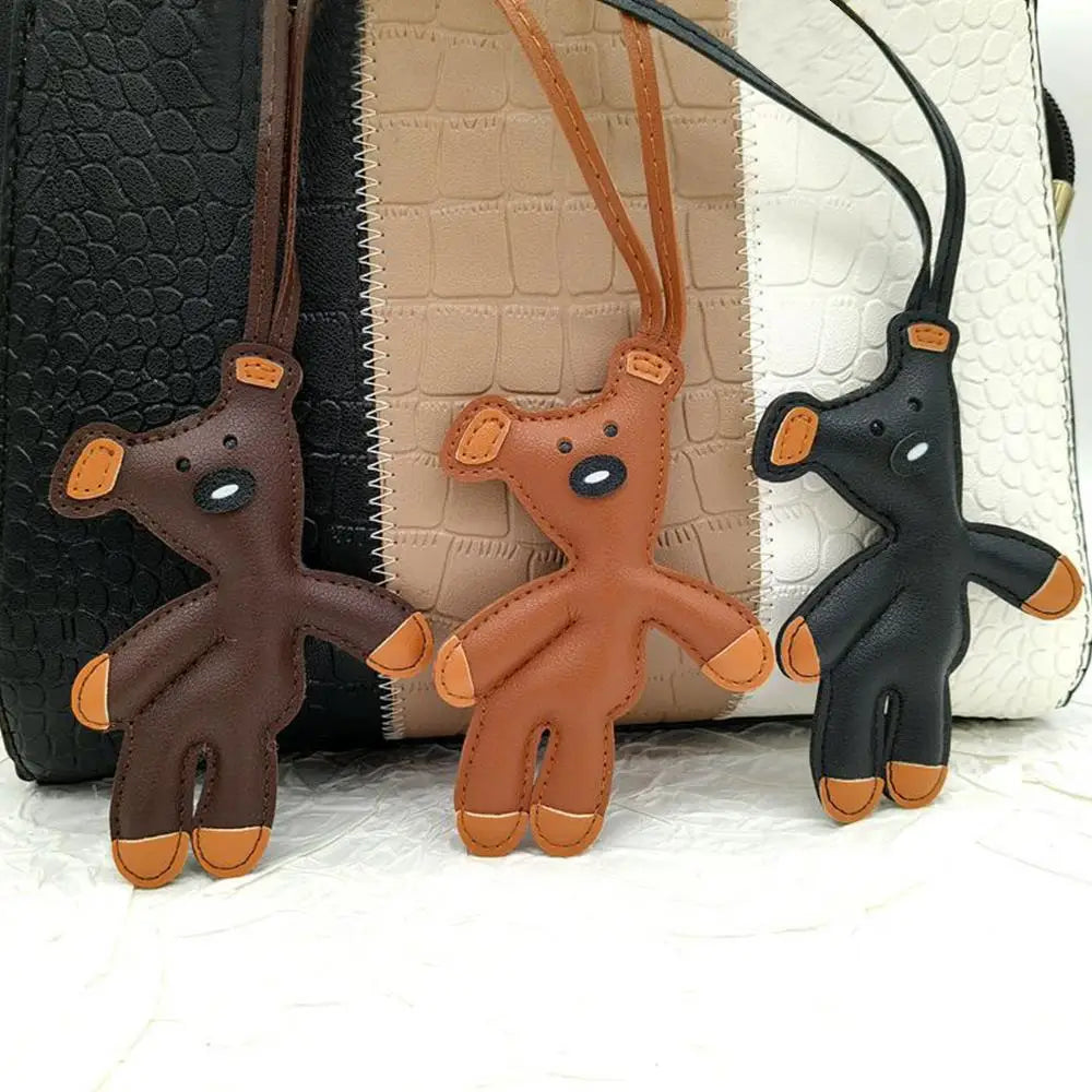 Cute Bear Leather Bag Charm