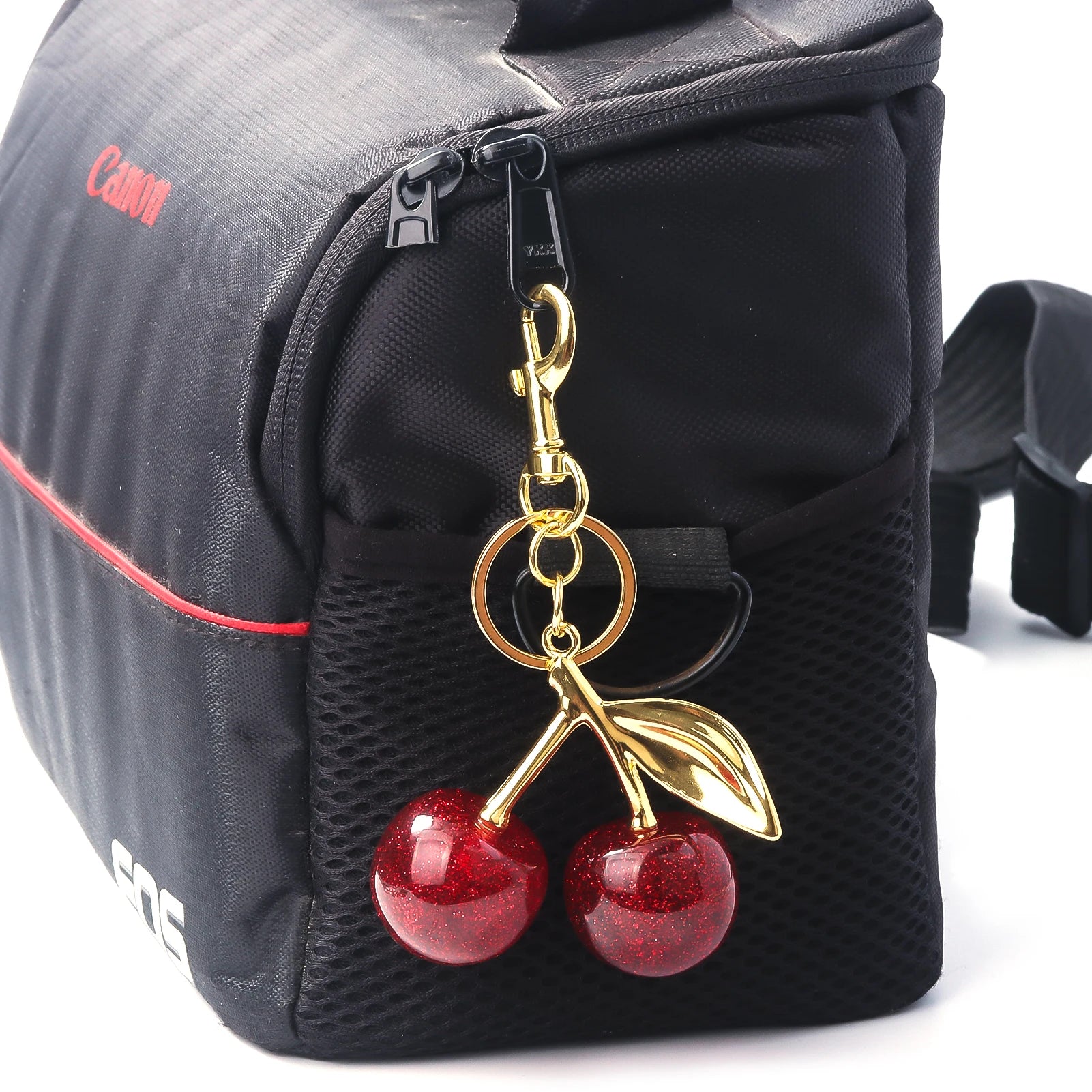 Handmade Gold Cherry Bag Charm