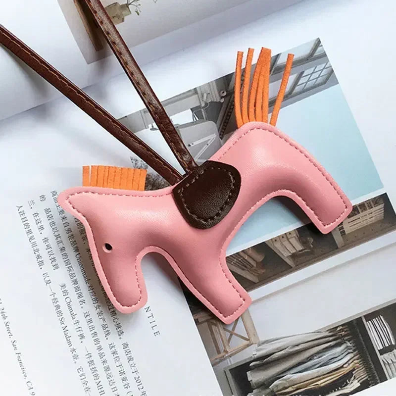 Horse Keychain Bag Charm Leather