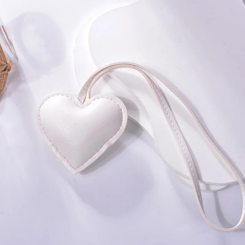 Handmade Heart Leather Bag Charm