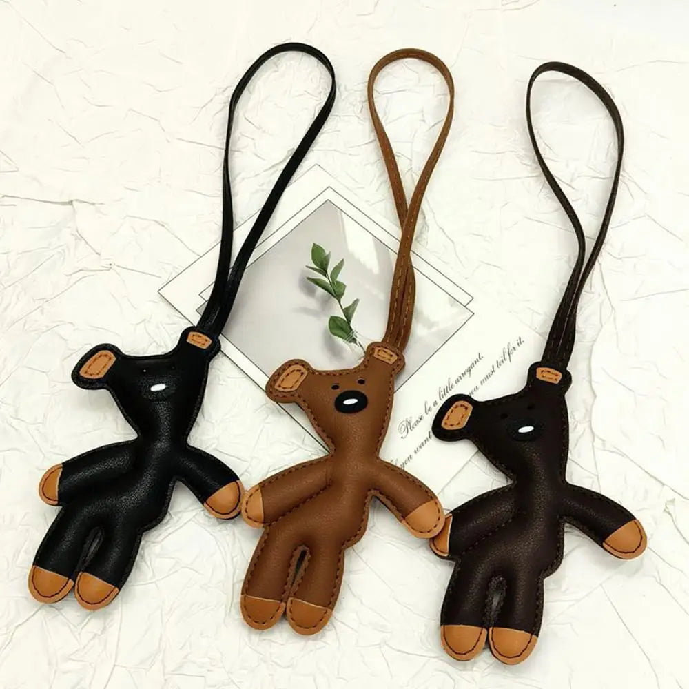 Cute Bear Leather Bag Charm