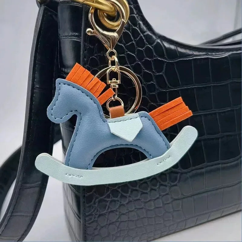 Handmade Leather Rocking Horse Bag Charm