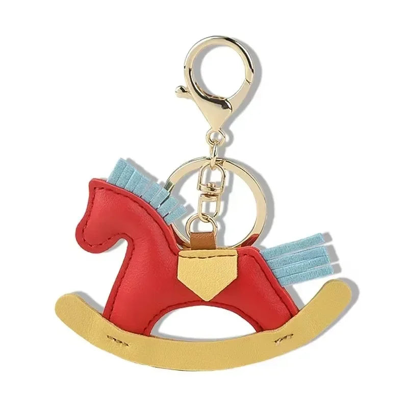 Handmade Leather Rocking Horse Bag Charm