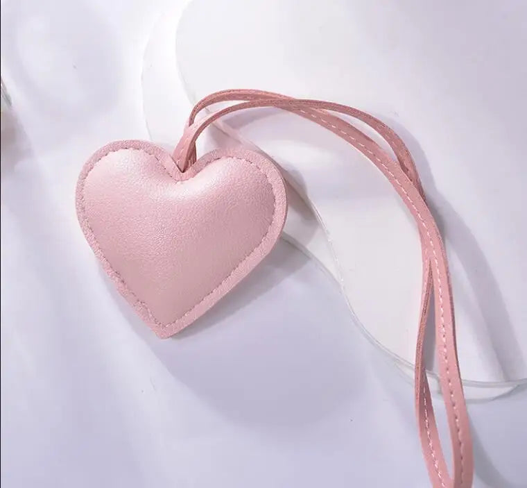 Handmade Heart Leather Bag Charm