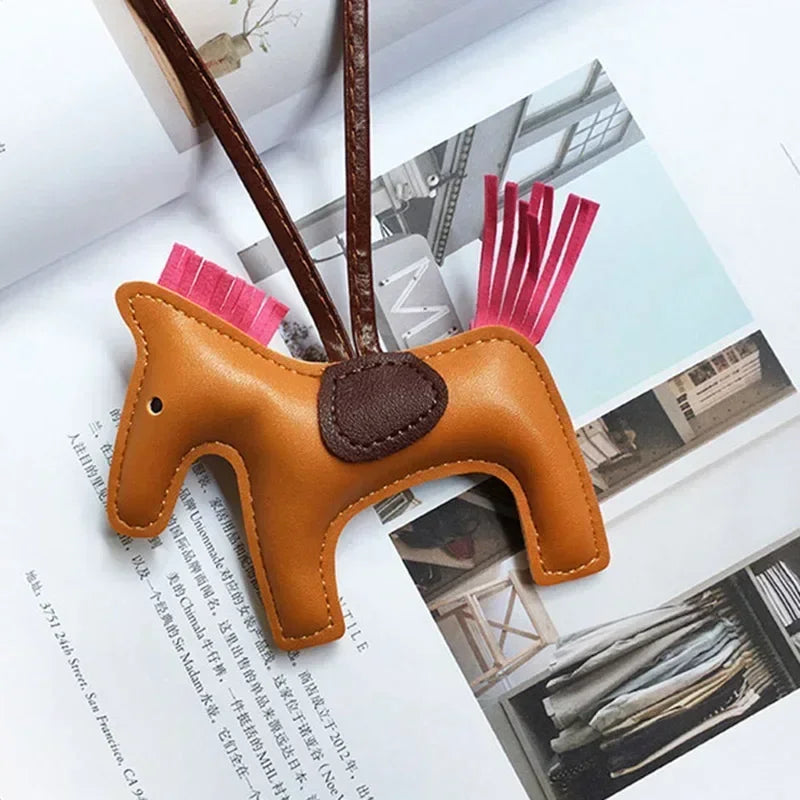 Horse Keychain Bag Charm Leather