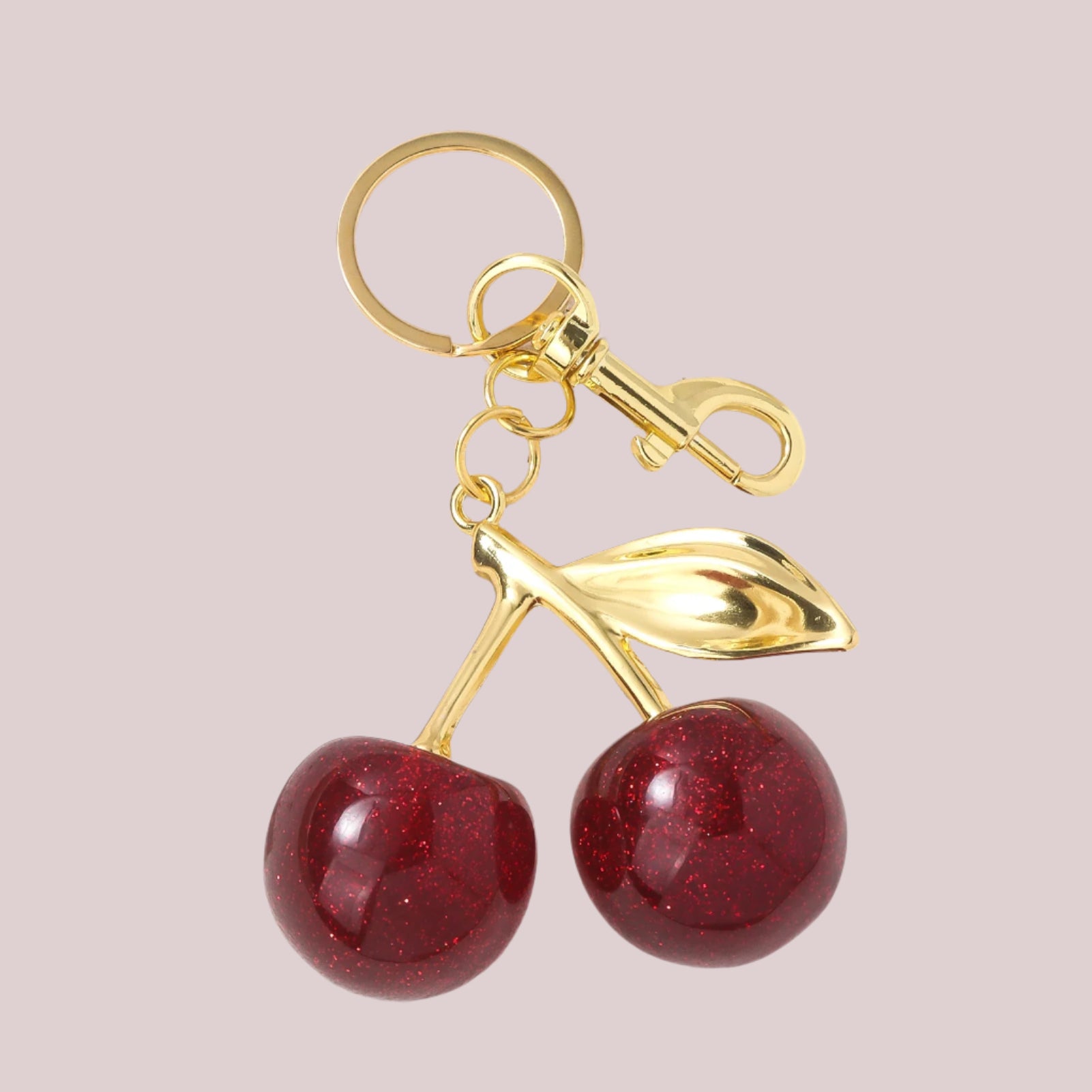 Handmade Gold Cherry Bag Charm