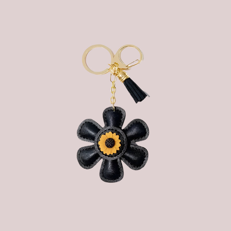 Sunflower Bag Charm Leather