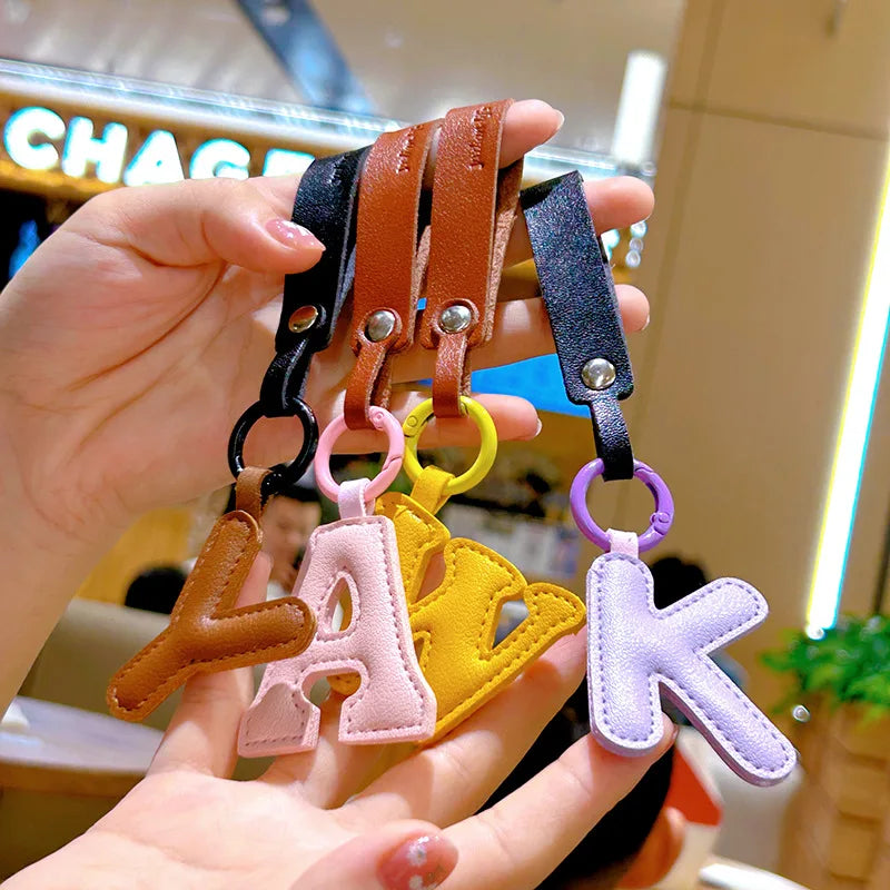 Handmade Leather Bag Charm A-Z