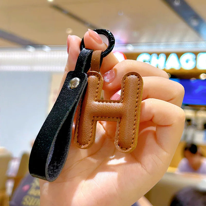 Handmade Leather Bag Charm A-Z