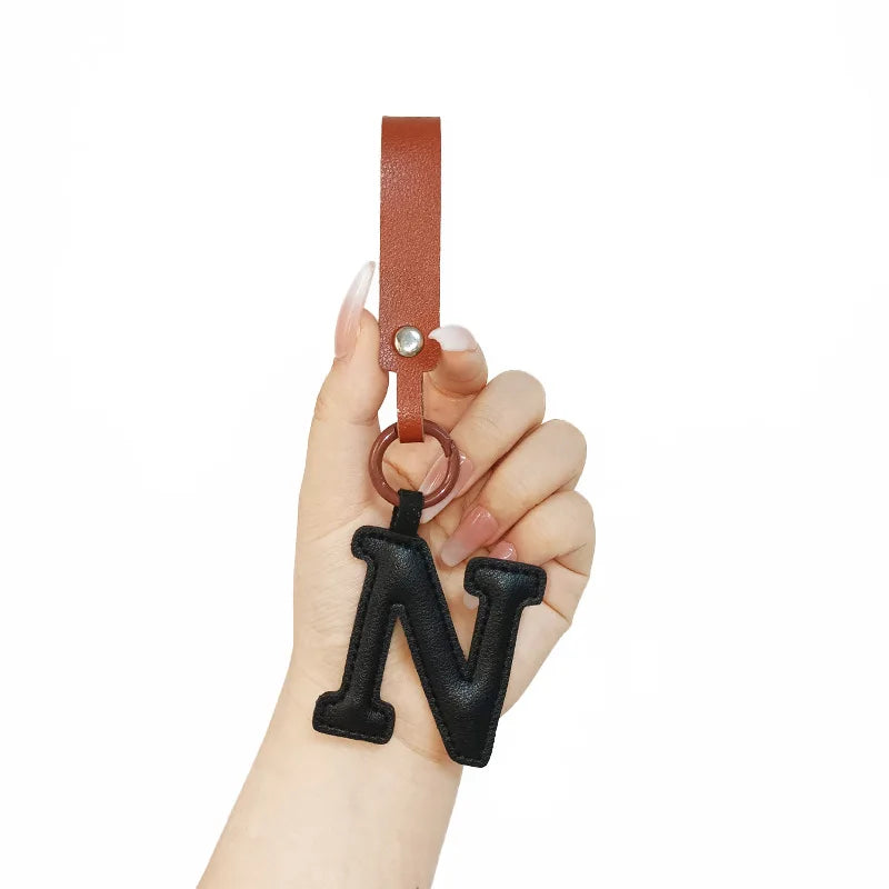 Handmade Leather Bag Charm A-Z