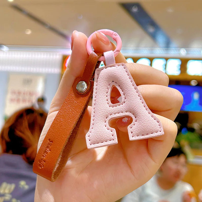 Handmade Leather Bag Charm A-Z