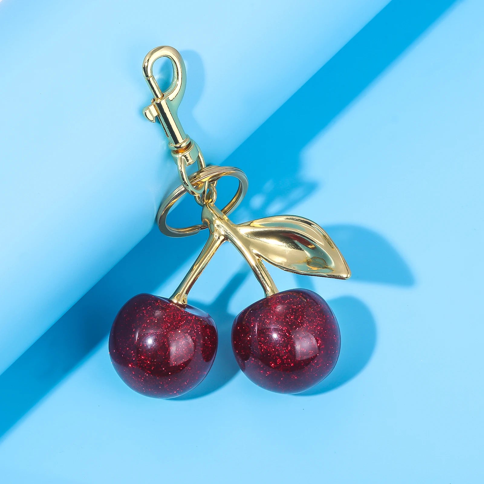 Handmade Gold Cherry Bag Charm